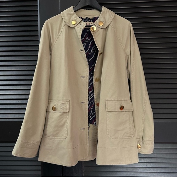 Vintage Y2K Style Juicy Couture Women's Tan Short Trench Coat Jacket Size Medium - Picture 2 of 16